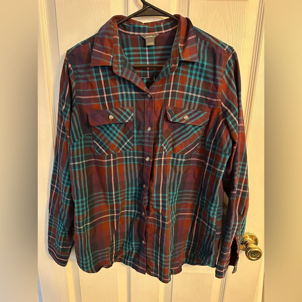 Eddie Bauer Plaid Button-Up Shirt